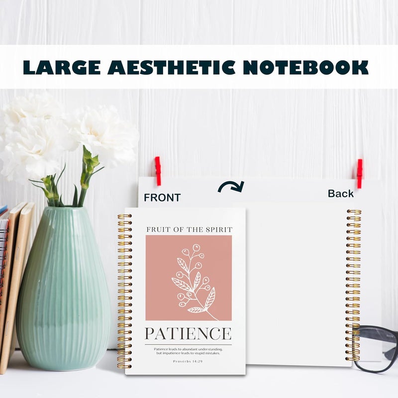 BearCake Fruit of the Spirit Patience Christian Notebook Journal, Christian Gifts for Women, Bible Notebooks for Note Taking, Bible Journaling Notebook, Hardcover Spiral Notebook 5.5x8.3 - Image 4